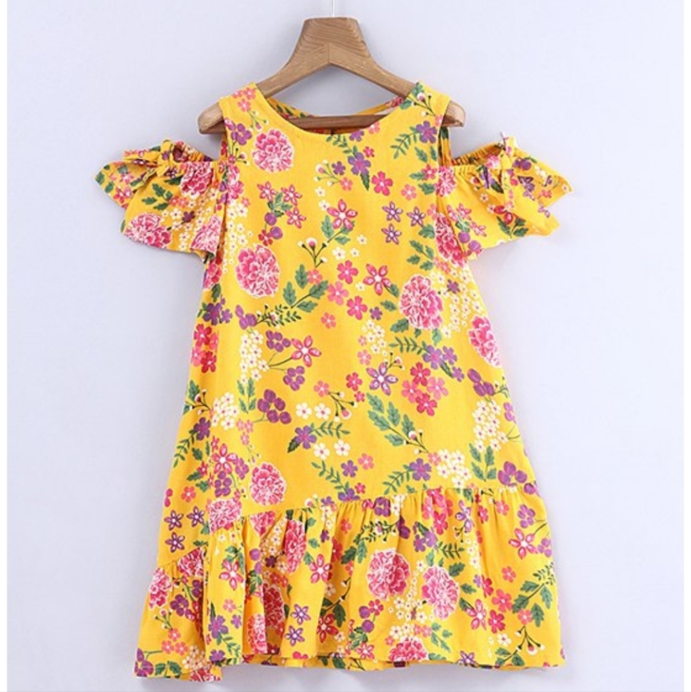 Yellow floral cutout dress - Toddler